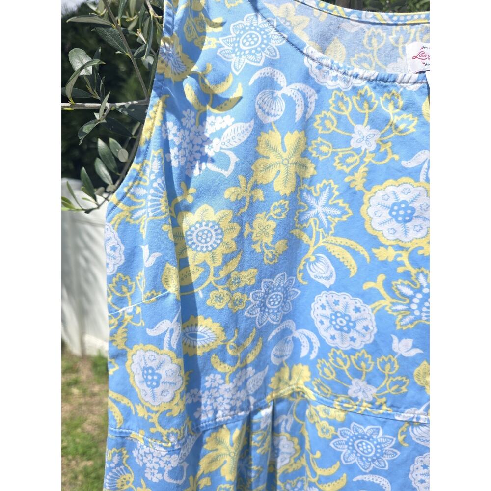 Lanz Of Salzburg 2X Blue Floral Sleeveless cottage core summer dress 100% cotton - Picture 6 of 10